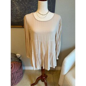 American Eagle Peplum Long Sleeve Open Back Women’s Top Size M 2254